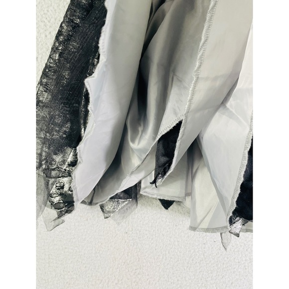 Spirit Halloween Dress Girls Large Black Silver Lace Costume Party Witch - Picture 10 of 11